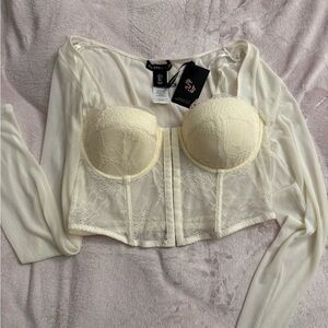 Sincerely Jules Cream Lace Bustier Bra